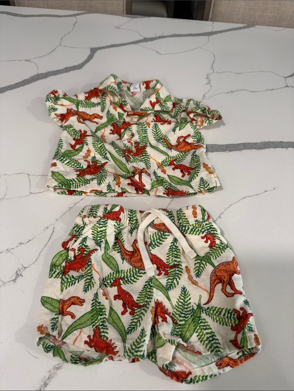 Old navy  Two-Piece Dinosaur Shirt + Shorts Set